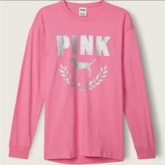 NWT VS PINK GLITTER LOGO SET - Picture 2 of 10